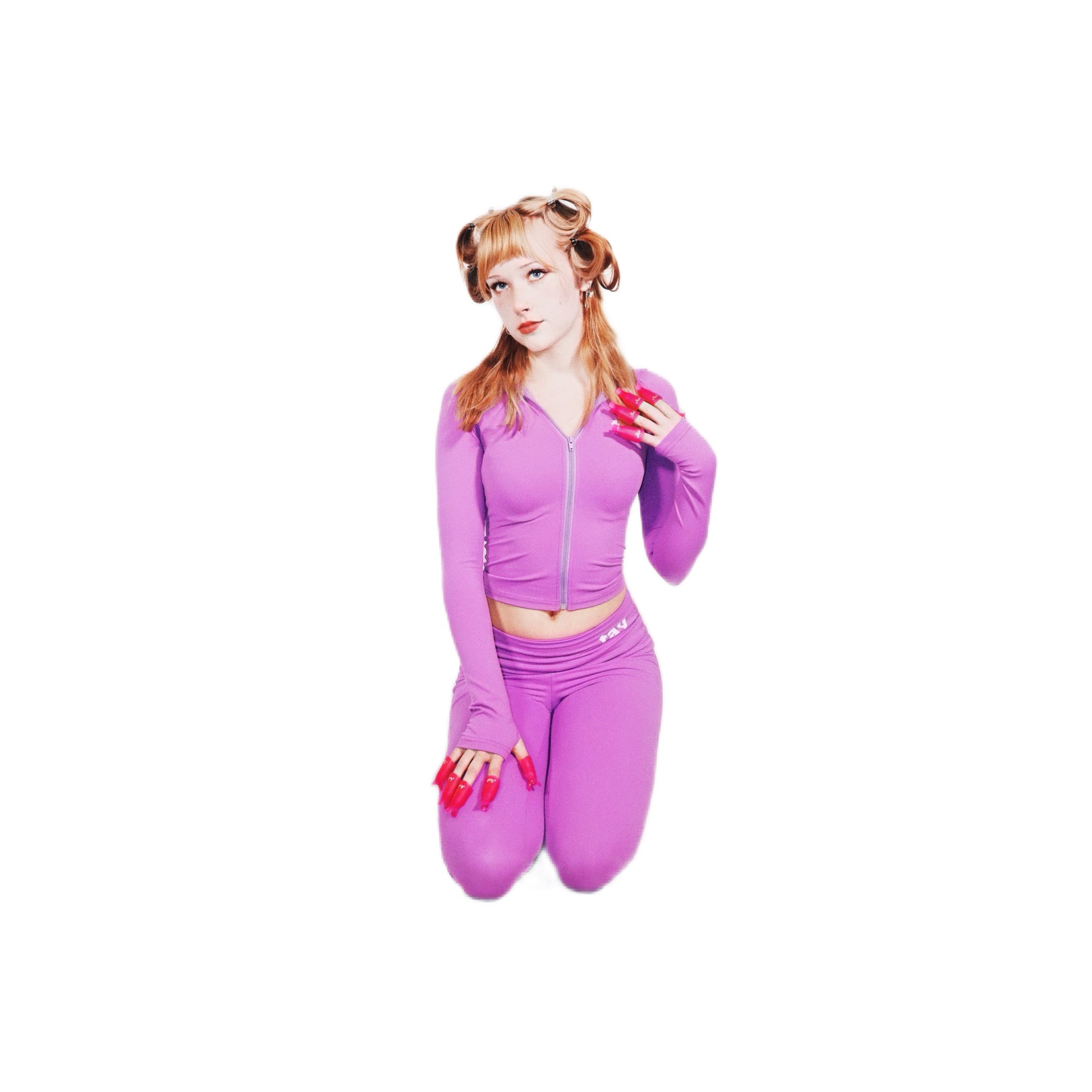 Purple T.A.Y Fold-Over Pants