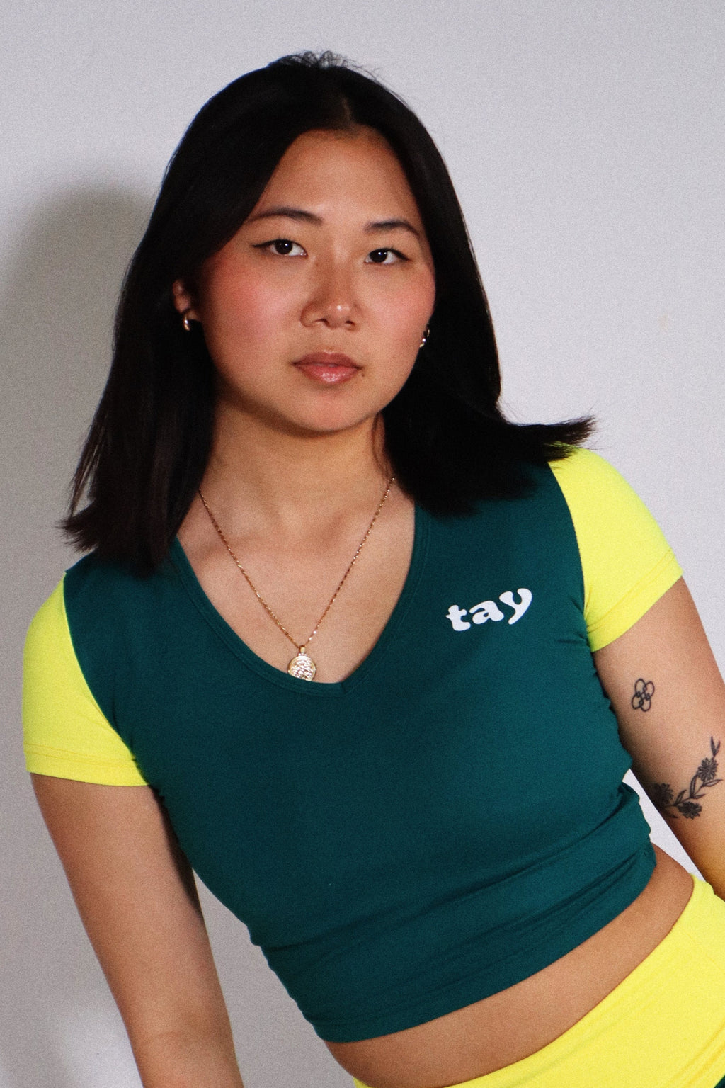 Green and Yellow T.A.Y Top