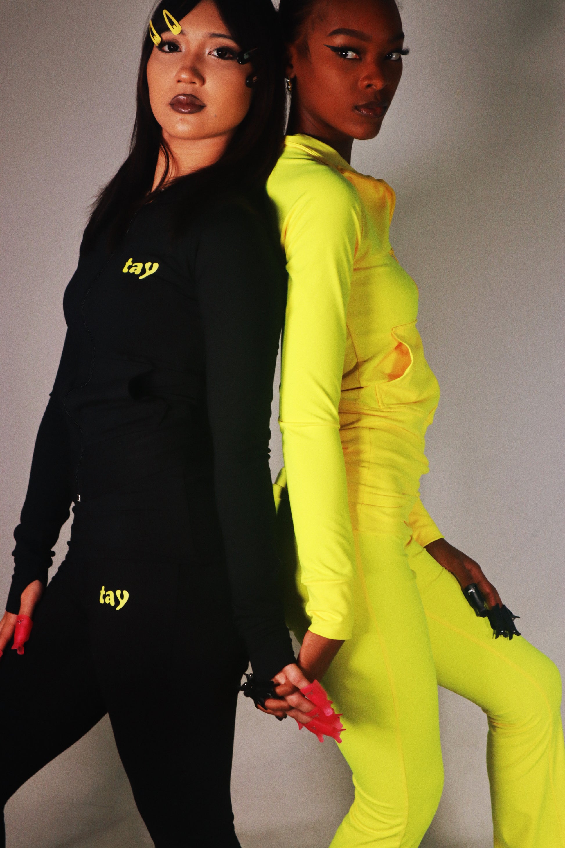 yellow zip up jacket