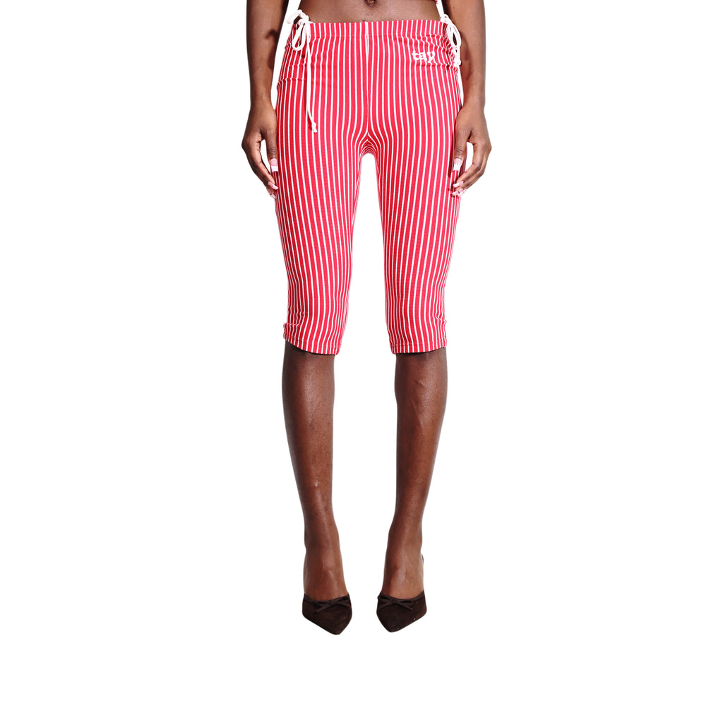 "RED" STRIPED T.A.Y CAPRIS