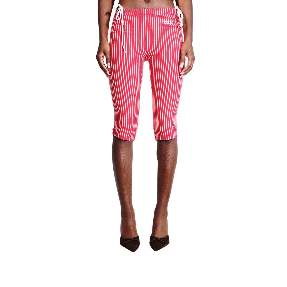 "RED" STRIPED T.A.Y CAPRIS
