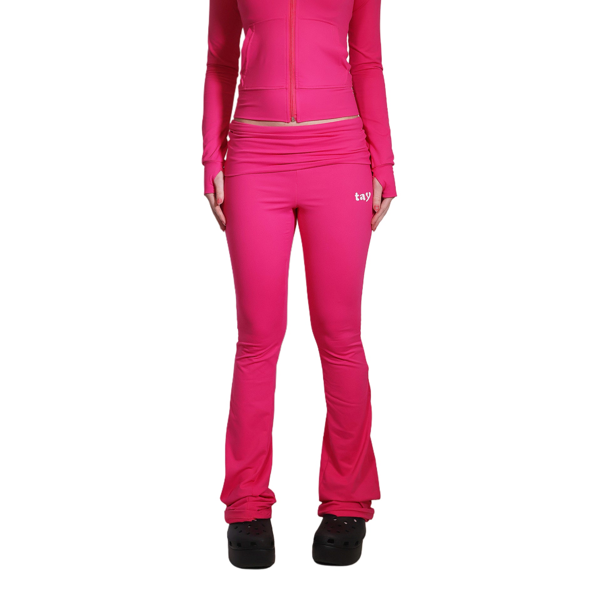 "confidence" hot pink T.A.Y leggings