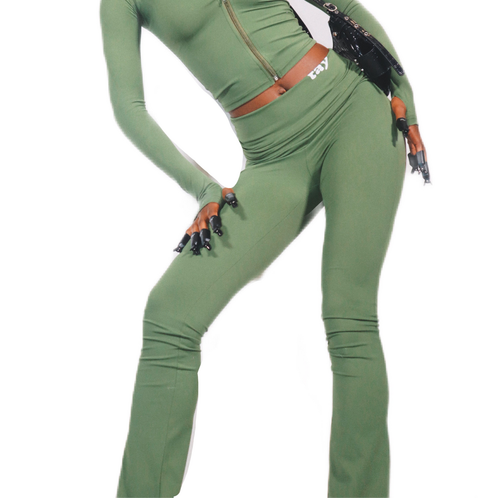 Green T.A.Y Fold-Over Pants