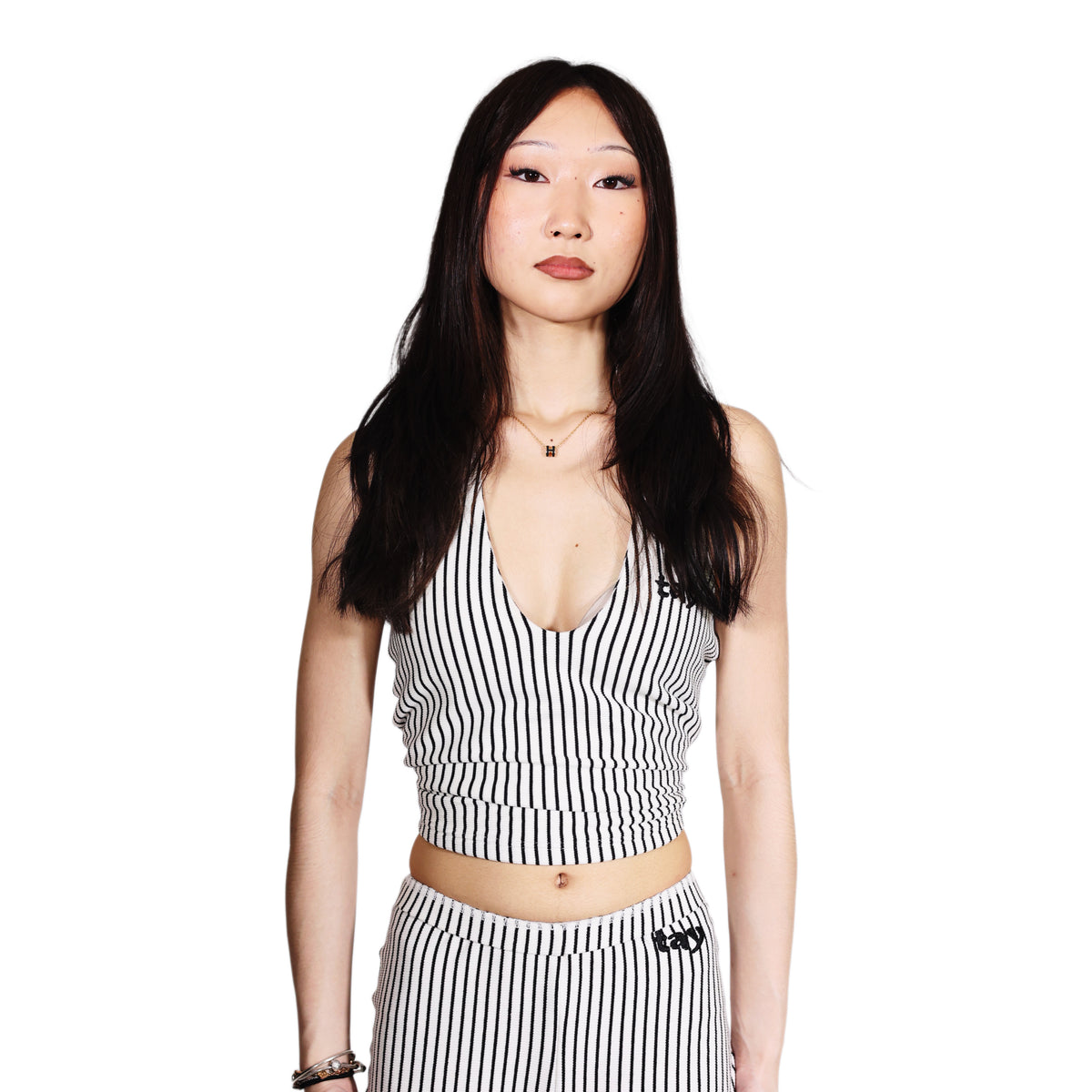"BLACK AND WHITE" STRIPED T.A.Y TANK TOP