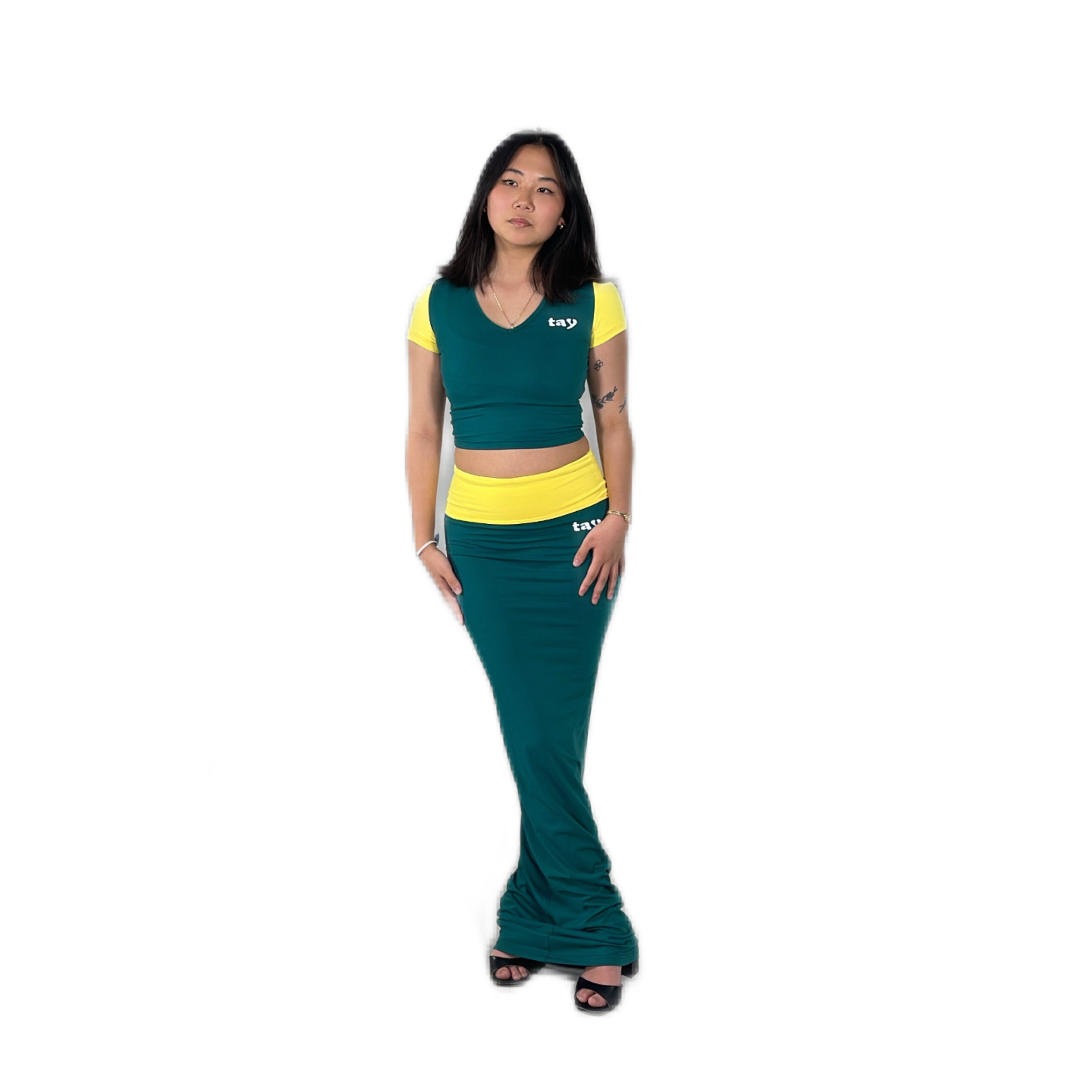 Green and Yellow T.A.Y Skirt