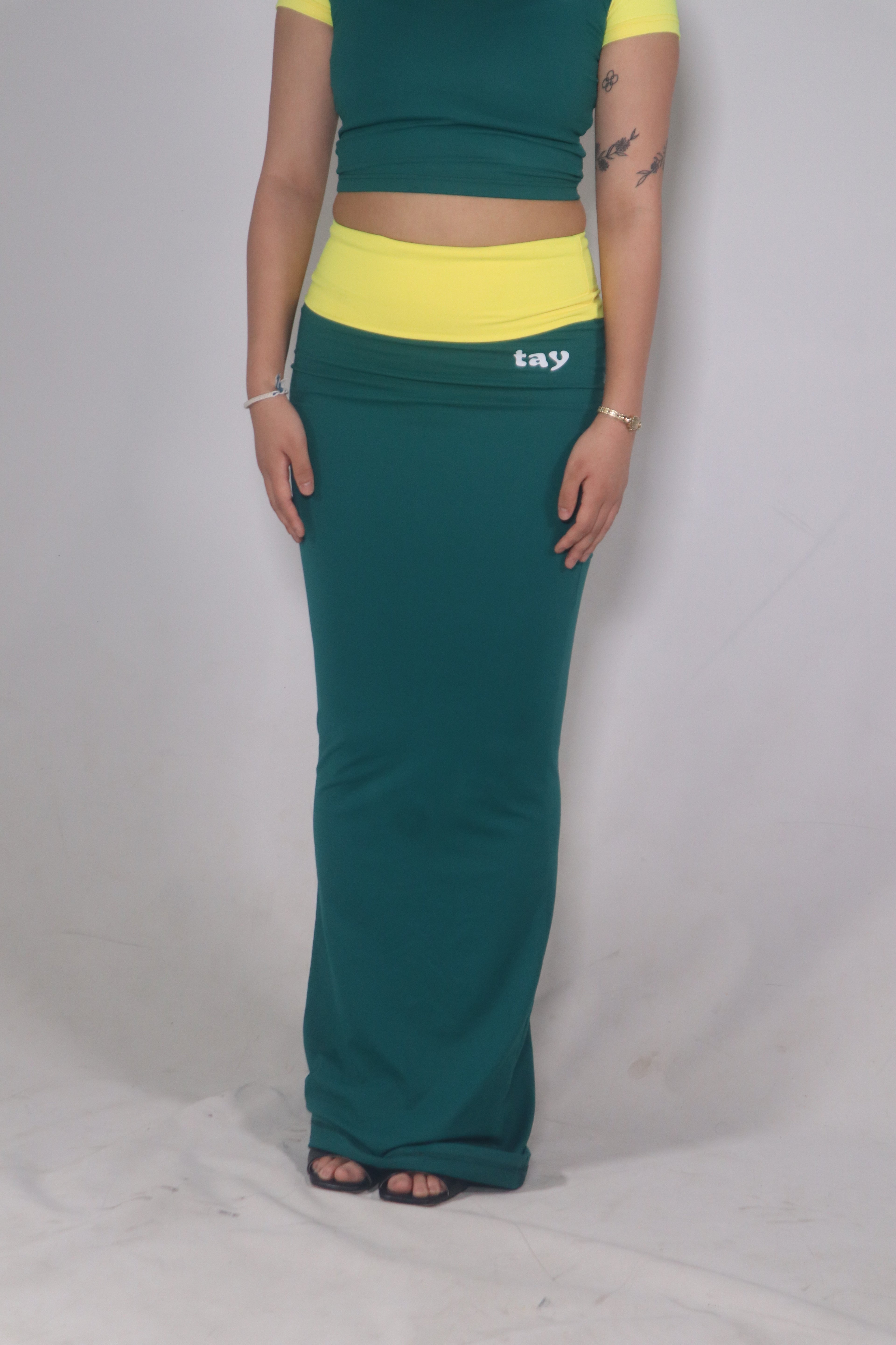 Green and Yellow T.A.Y Skirt