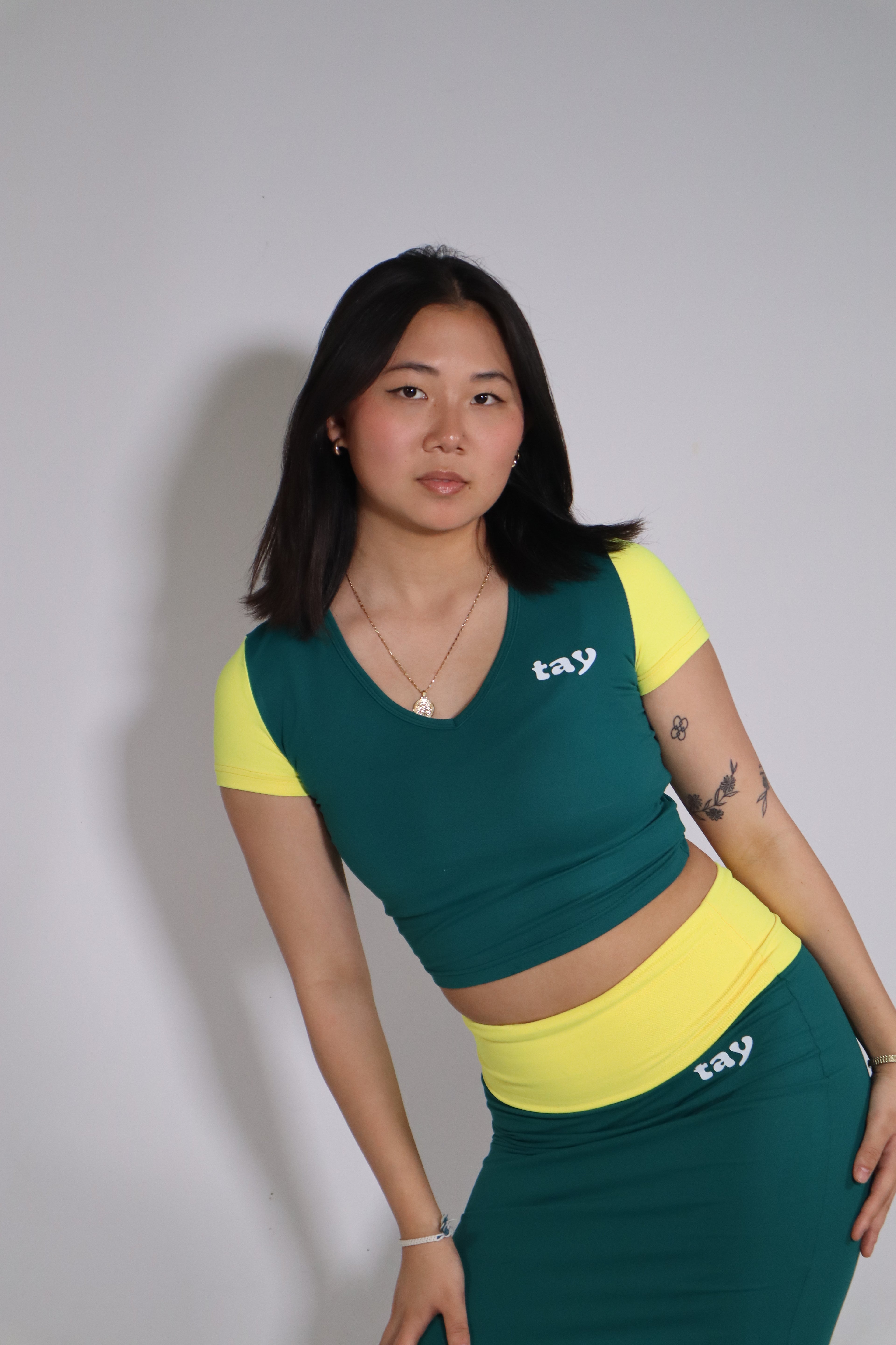 Green and Yellow T.A.Y Skirt